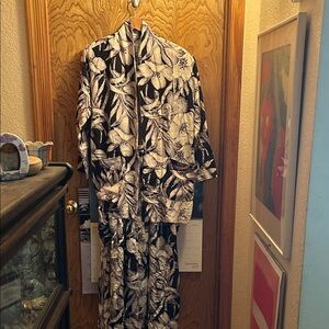 Norma Kamali Black and White Floral Top